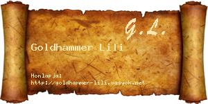 Goldhammer Lili névjegykártya